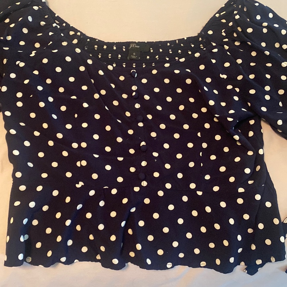 Polka dot J. Crew top